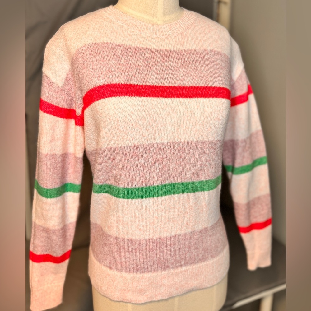 Elizabeth and James Pink Women’s Striped Sweater Size X-Small